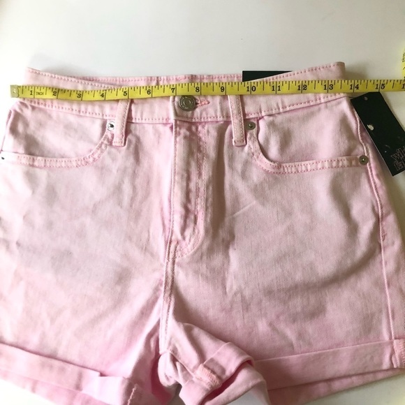 Wild Fable Barbiecore High Rise Light Pink Acid Wash Cuffed Hem Jean Shorts 0/25 - Picture 9 of 12